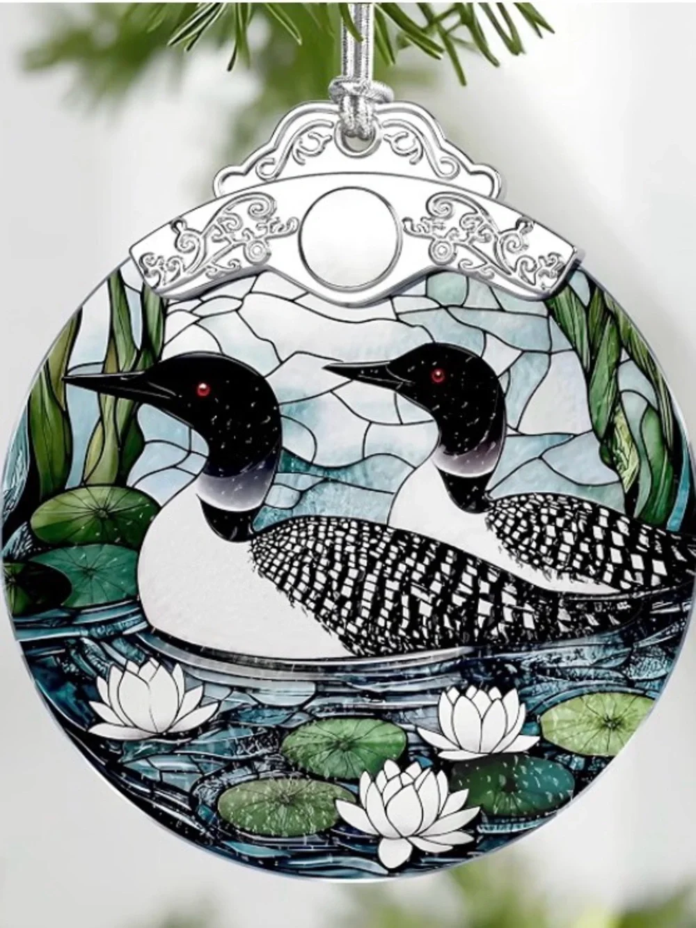 Loon Birds Stained Glass Ornaments